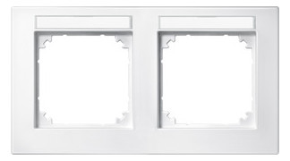 1St. Merten 472219 M-PLAN-Rahmen, 2fach beschriftbar, waagerechte Montage, polarweiß matt