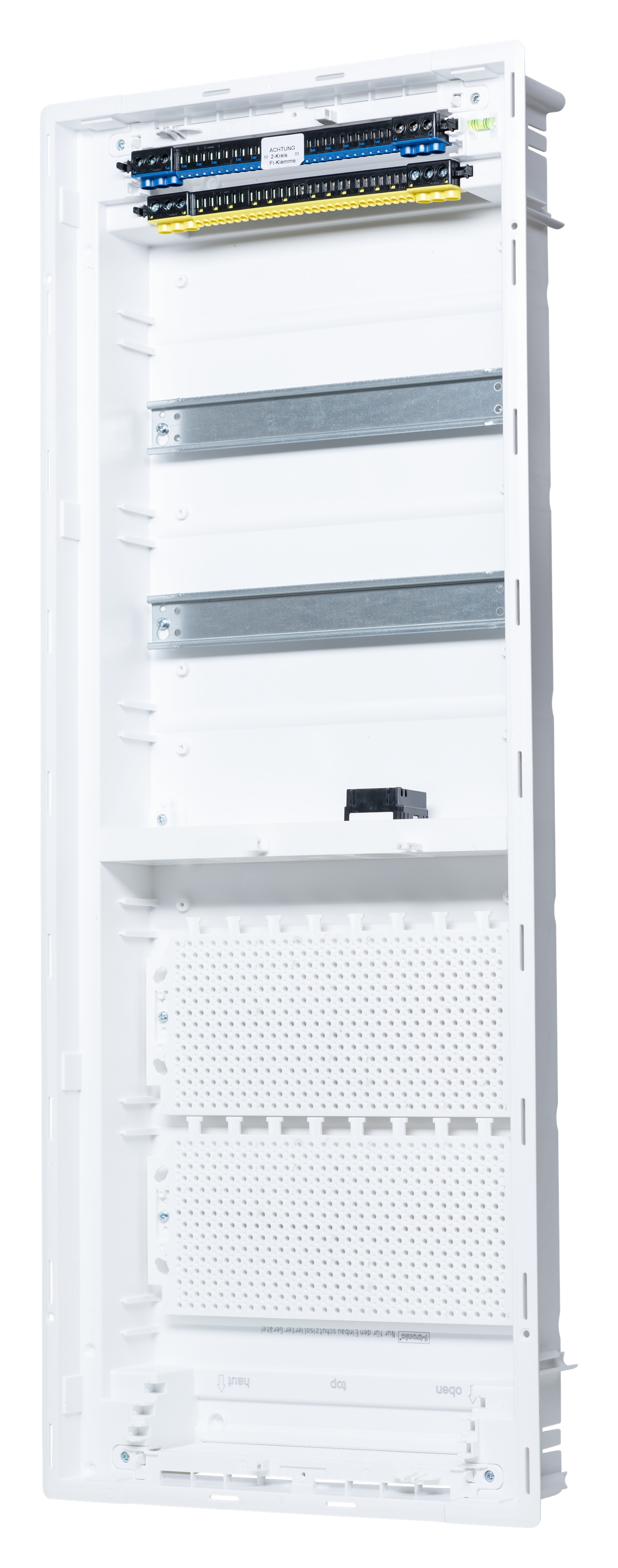 1St. F-Tronic JUMBO60-2W HW/UP Kleinverteiler Twin, Jumbo60-2W, 2-reihig, 24+4 Mod, inkl. Montageplatte, W-LAN Tür 7250069