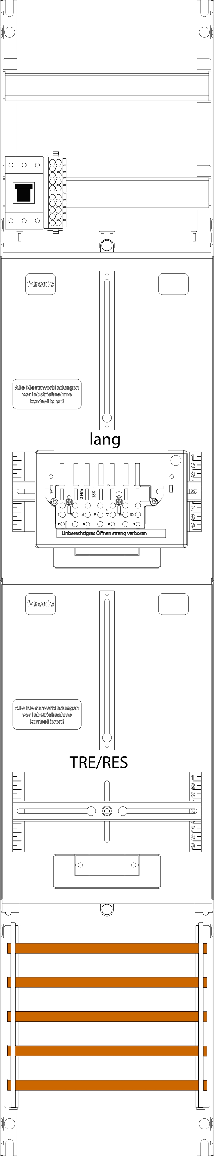 1St. F-Tronic ZR6L-ZSK-HSP Zählerfeld ZR6L-ZSK-HSP, 1-feldrig, H=1350mm, 1-3.HZ l., Kabel, 1 ZSK-Set, 1 HSP,1 TRE 7143503