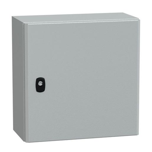 1St. Schneider Electric NSYS3D4420P Spacial S3D Volltür mit Montageplatte H400xB400xT200 IP66 IK10 RAL7035.