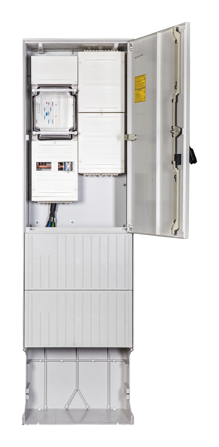 1St. F-Tronic ZSA202-2-eHZ-APZ-TSG Zähleranschlusssäule 2-feldrig, H=2010mm, eHZ, Haube geschl., ZSA202-2-eHZ-APZ-TSG-HG 7160114