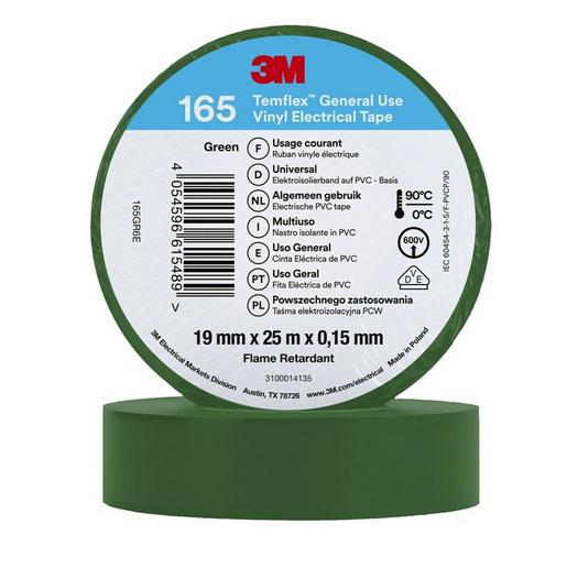 10St. 3M Temflex 19mmxGrün 165GR6E Vinyl-Isolierband 0,15mm 7100184813