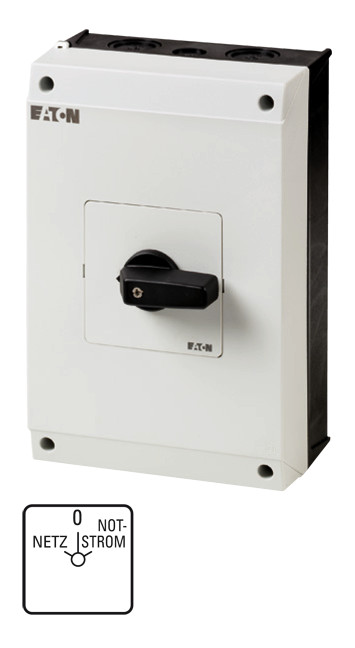 1St. Eaton 207237 T5B-4-8902/I4 Umschalter, Kontakte: 8, 63 A, Frontschild: Netz-0-Notstrom, 45 °, ras