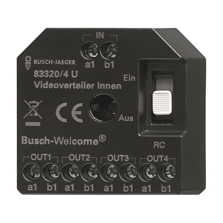 1St. Busch-Jaeger 83320/4 U Aktiv Videoverteiler Innen UP, zur Montage in einer Unterputzdose Busch-WElcome (2-Draht-Sys