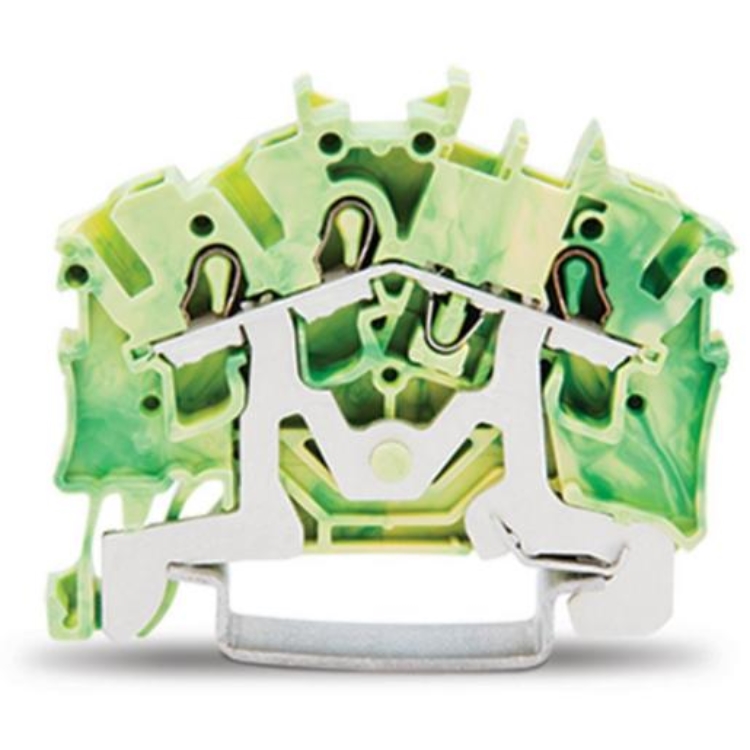 1St. Wago 2002-6307 3-Leiter-Schutzleiterklemme 2,5 mm² grün-gelb