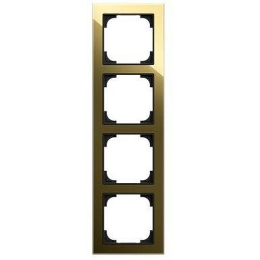 1St. Busch-Jaeger 1724-4013 Rahmen 4-fach Glas schwarz / Gold