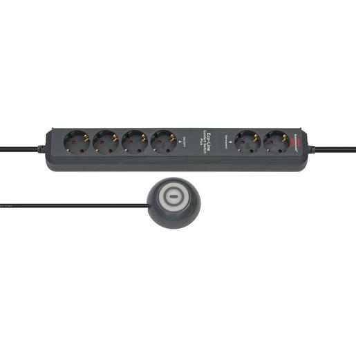 1St. Brennenstuhl 1159560516 Eco-Line Comfort Switch Plus EL CSP 24 Steckdosenleiste 6-fach anthrazit 1,5m H05VV-F 3G1,5 2 permanent, 4 schaltbar beleuchteter Hand-/Fußschalter