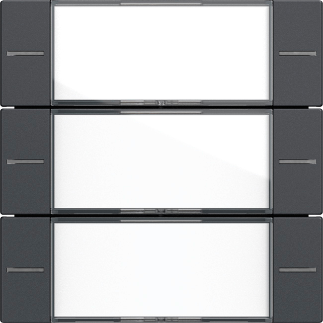 1St. Gira 577328 Wippenset 3fach mit Beschriftungsfeld für Tastsensor 4, Klar Anthrazit