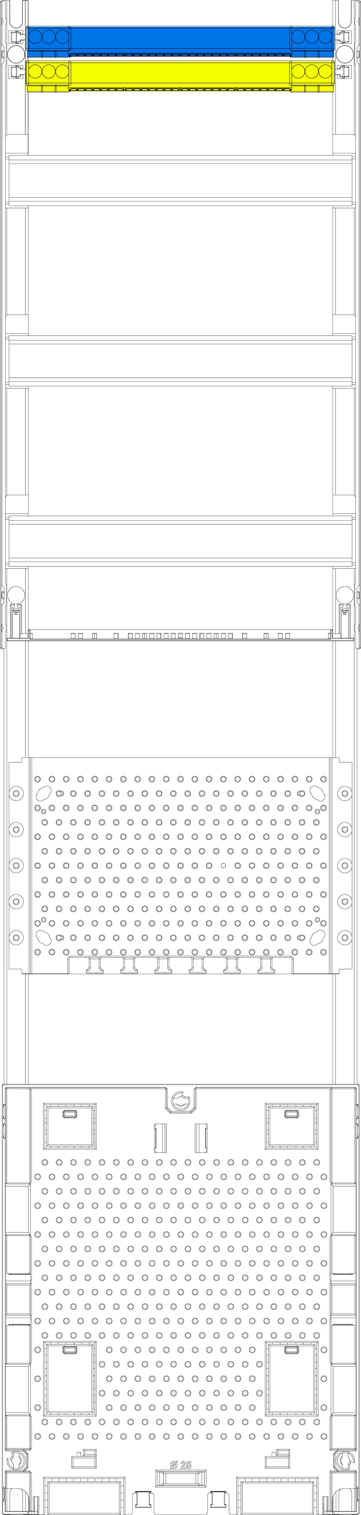 1St. F-Tronic V17APZOM Verteilerfeld V17APZOM, 1-feldrig, H=1050mm, 3-reihig, APZ-Platz ohne APL-Set,Komm. 7141628