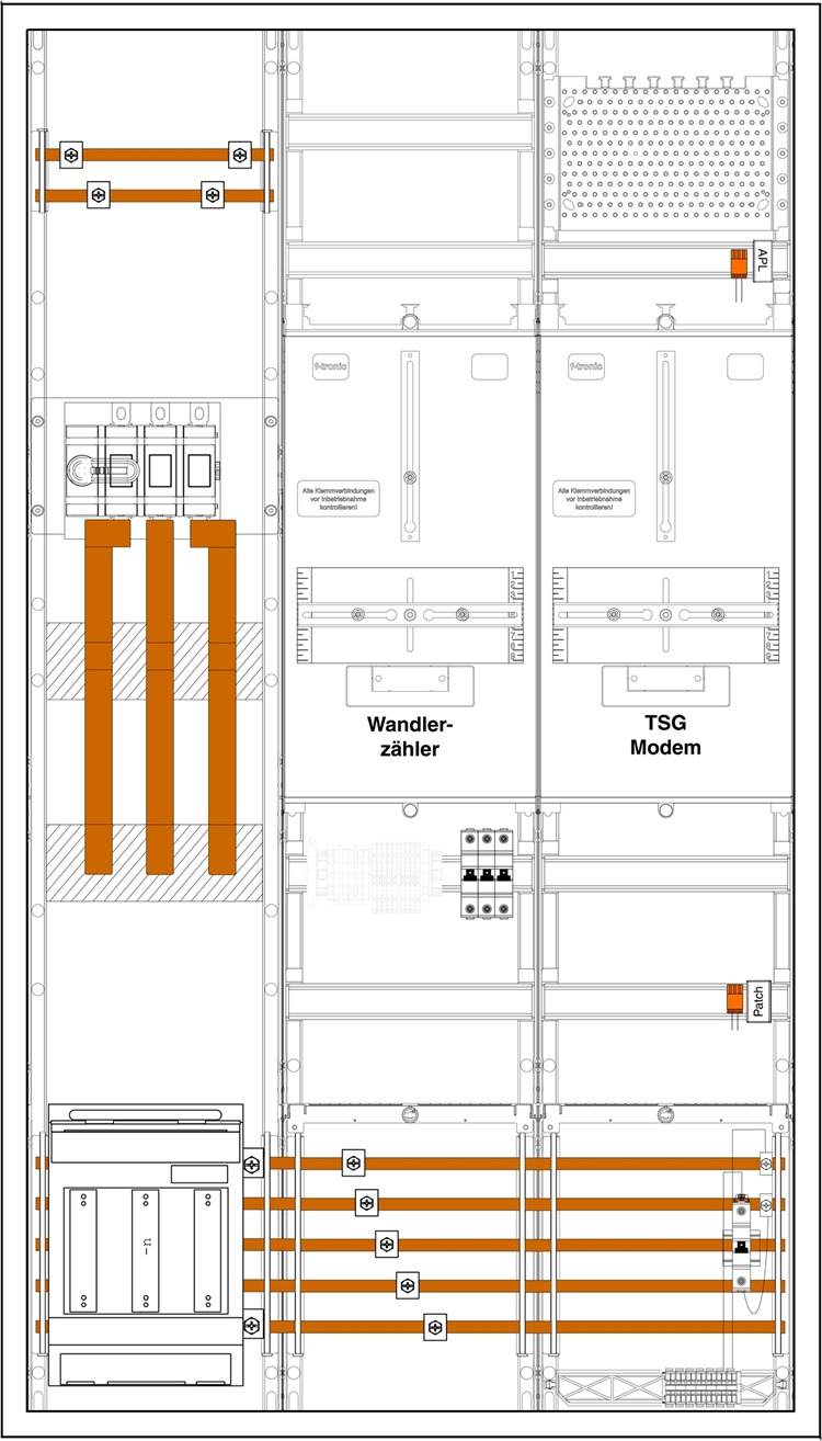 1St. F-Tronic 3HZ931TAPZW200BW Wandlerschrank 3.HZ 200A, 3HZ931TAPZW200BW,NH1-Trenner, Wandlertrennklemme Netze BW 7198251