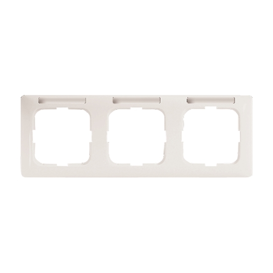 1St. Busch-Jaeger 1733 NSKA-214 mit Beschriftungsfeld, 3-fach Rahmen Reflex SI alpinweiß