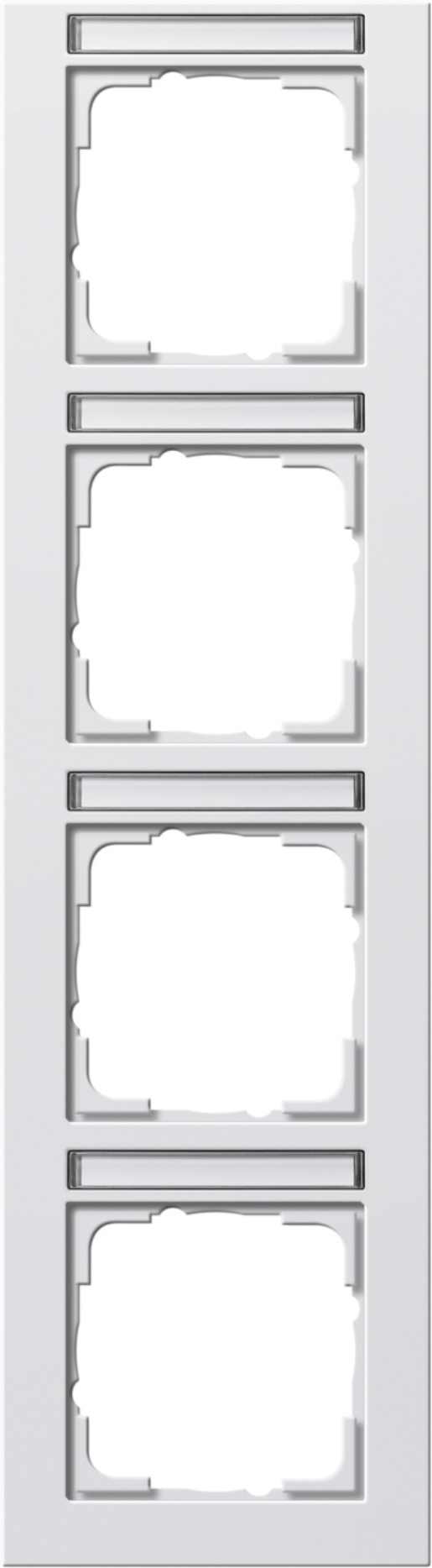 1St. Gira 111422 Rahmen 4fach senkr. mit Beschriftungsfeld E2 Reinweiß matt