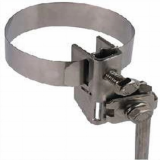 1St. Dehn 540100 Antennen-Bandrohrschelle D 16-168mm NIRO mit Anschluss für Rd 6-8/10 od. 4-50mm² BRS 16.168 AK1X10 2X6.