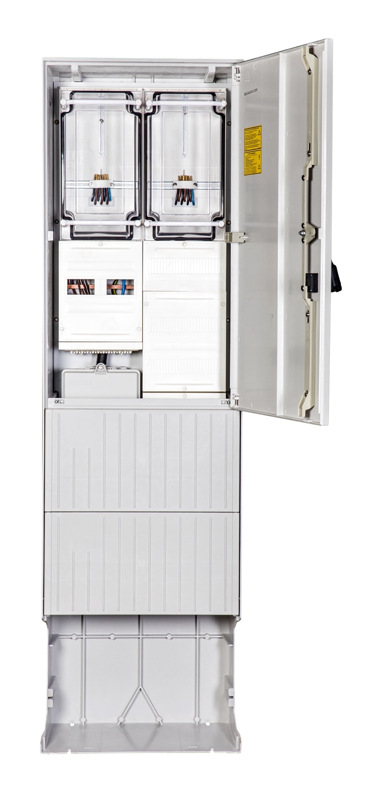 1St. F-Tronic ZSA202-2-2ZK-APZ-HG Zähleranschlusssäule 2-feldrig, H=2010mm, 2-3.HZ, Haube geschl, ZSA202-2-2ZK-APZ-HG 7160111