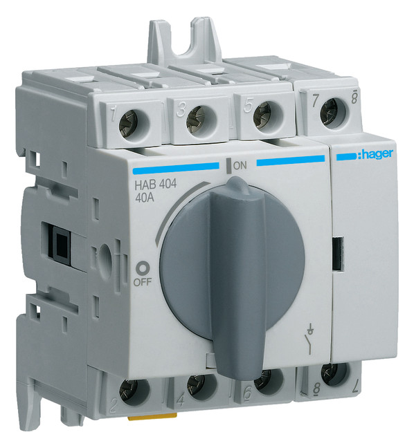 1St. Hager HAB404 Lasttrennschalter 4P 40A 1St. Hager HAB404 Lasttrennschalter 4P 40A...