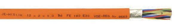 1m Inst.Kabel JE-H(ST)H 4X2X0,8 E30/OR orange
