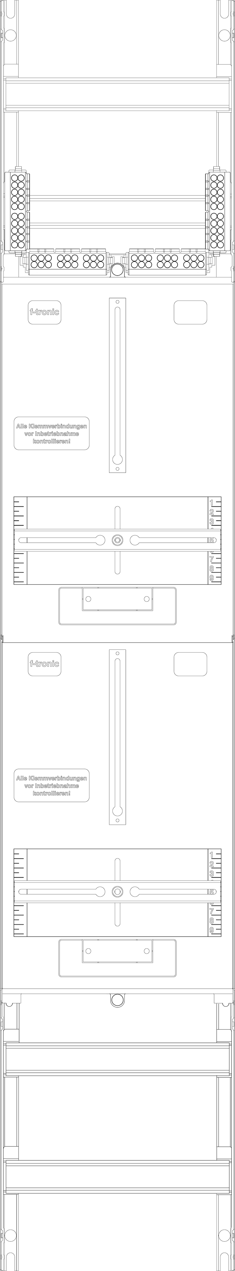 1St. F-Tronic ZH6 Zählerfeld ZH6, 1-feldrig, H=1350mm, 2-3.HZ, 2 Hutsch., im NAR 7143308