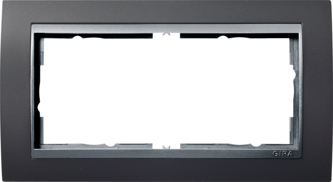 1St. Gira 100281 Rahmen 2fach o.M. Zwischenr. Farbe Alu Event Anthrazit