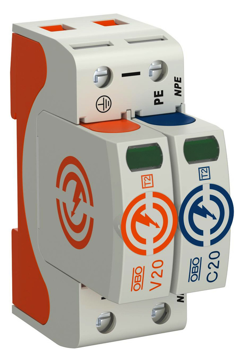 1St. OBO Bettermann V20-1+NPE-280 SurgeController V20 einpolig mit NPE 280 1St. OBO Bettermann V20-1+NPE-280 SurgeController V20 einpolig mit NPE 280