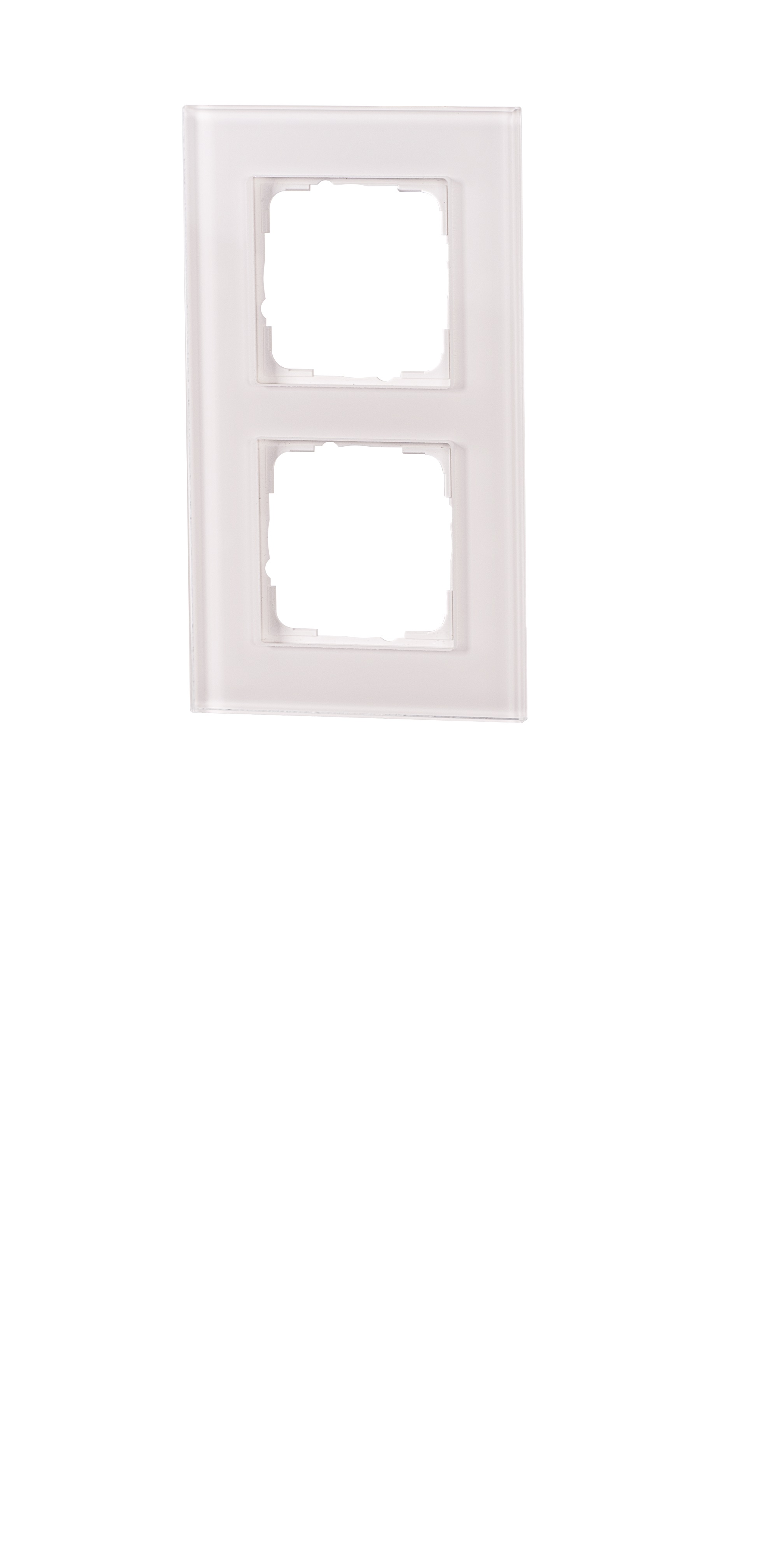 1St. Halmburger 3501 GS-552 (ws) Design Glasrahmen 2-fach Weiss Einsätze 55x55 mm Echtglas