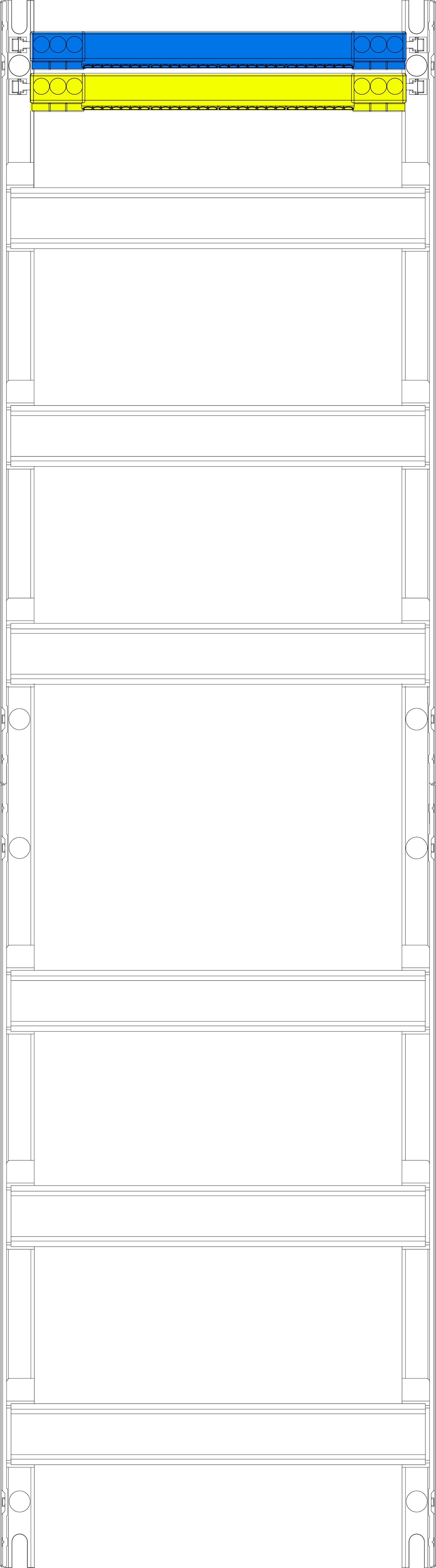 1St. F-Tronic V16 Verteilerfeld V16, 1-feldrig, H=900mm, 6-reihig 7140186