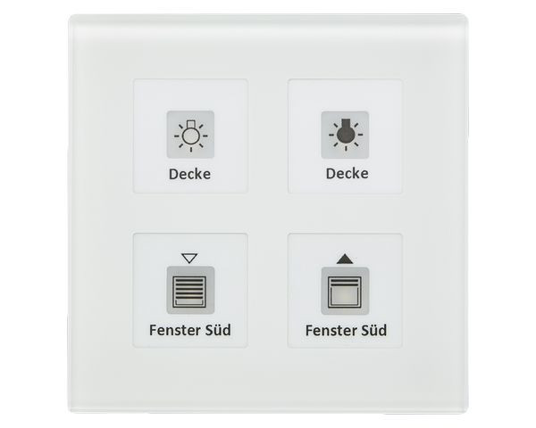 1St. MDT Funk Glastaster 4-fach RF-GTT4W.01 KNX RF+ mit Aktor LED weiß