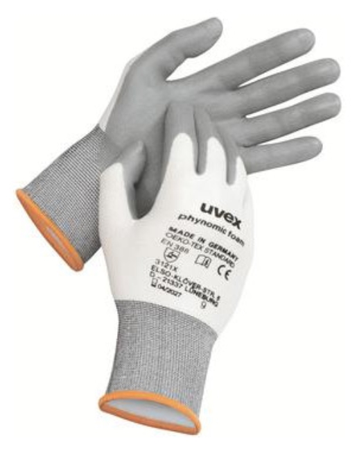 1St. Uvex 60050 Schutzhandschuh EN: 388, weiss/grau Gr. 8