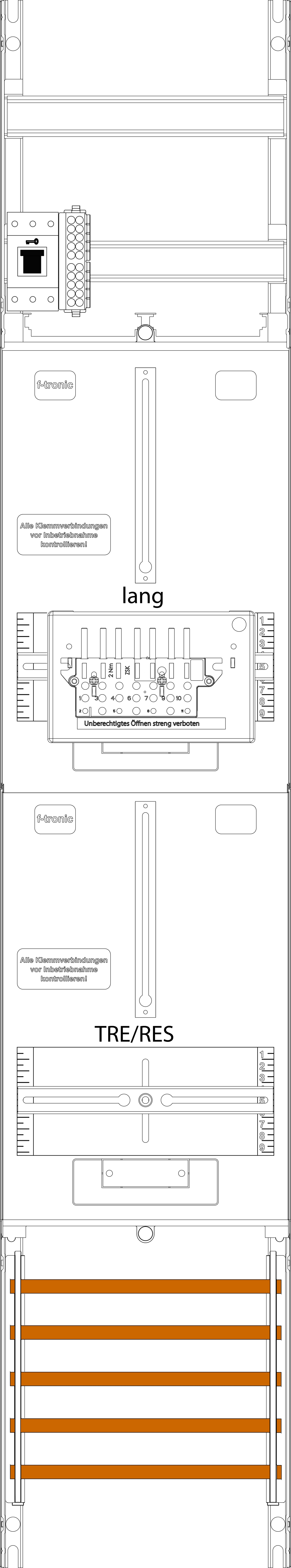 1St. F-Tronic ZR6L-ZSK-HSS Zählerfeld ZR6L-ZSK-HSS, 1-feldrig, H=1350mm, 1-3.HZ, l. Kabel,1 ZSK-Set,1 HSS,1 TRE 7143553