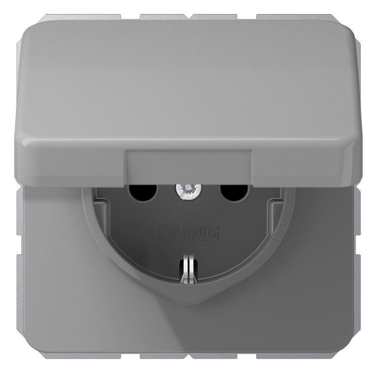 1St. Jung CD1520BFKLGR Steckdose 16A  250V Klappdeckel bruchsicher CD 1520 BFKL GR