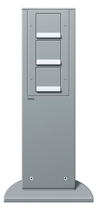 1St. Gira 134126 Einheit mit 3-fach Schuko KS Energiesäule aluminium, 134126