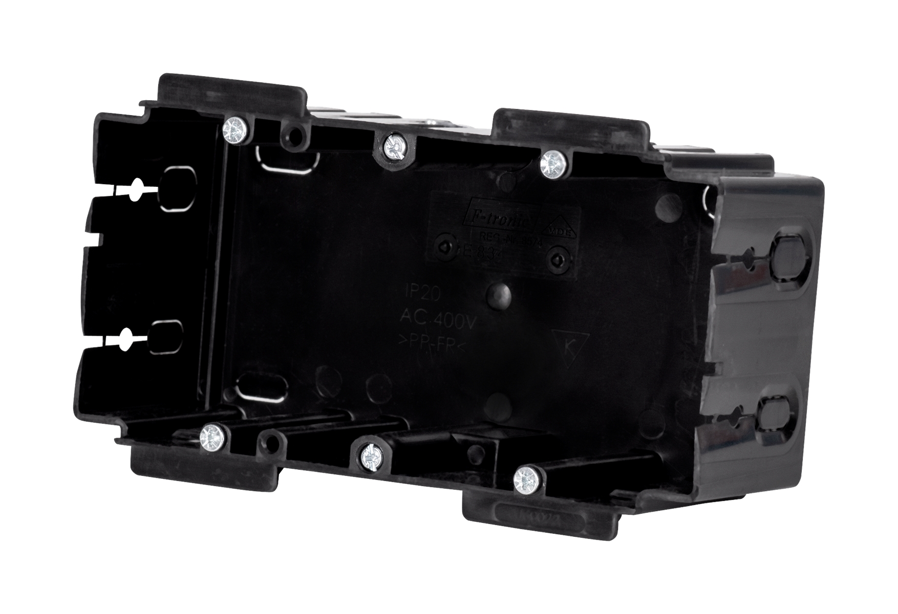 10St. F-Tronic E834 Kabelkanaldose E834, 2-fach, f. hängende Befest., 68x142x47mm 7370040