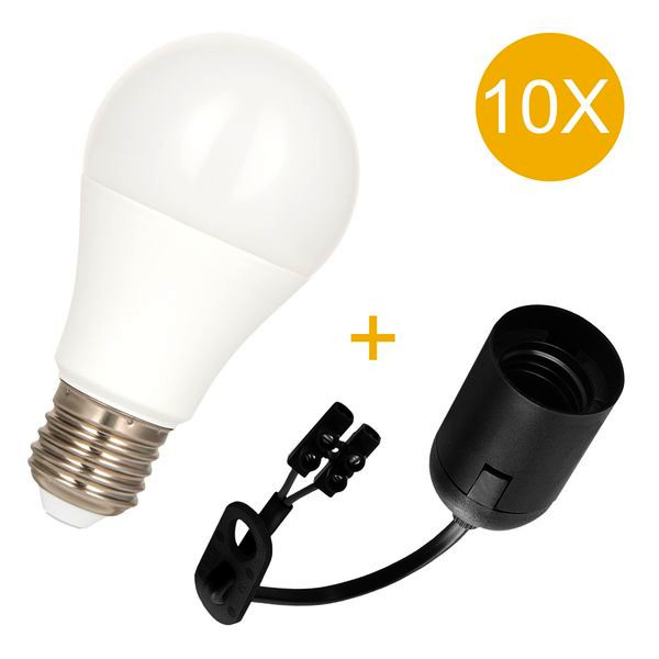10St. NEWLEC NLHE27LED10.B1 E27 Baufassung inkl LED-Leuchtmittel 10W