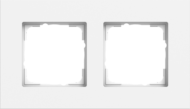 1St. Gira 0212407 Abdeckrahmen 2f Gira Esprit aluminium reinweiß matt