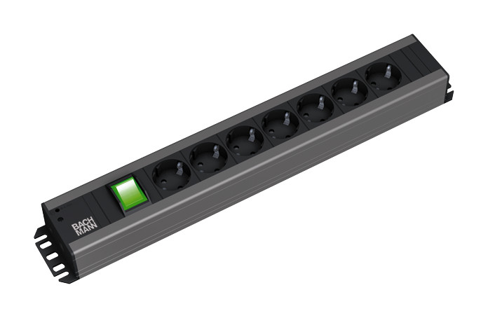 2m Bachmann 300.004 Handwerkerleiste 9-fach m.Schalter