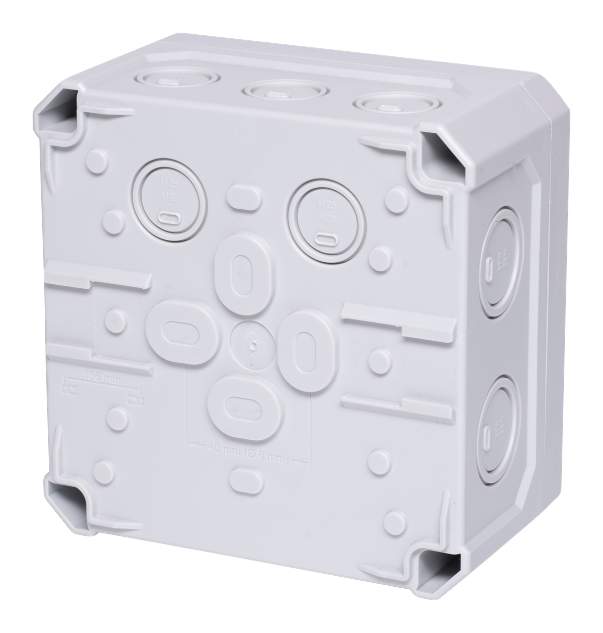 1St. F-Tronic NFK14gr FR-Abzweigkasten 140x140x81mm, Ausbrechöffnungen IP66, PS, grau, NFK14gr 7340192