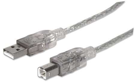1St. Manhattan USB Hi-Speed USB Kabel Durchsicht. Silber 5m 1St. Manhattan USB Hi-Speed USB Kabel Durchsicht. Silber 5m