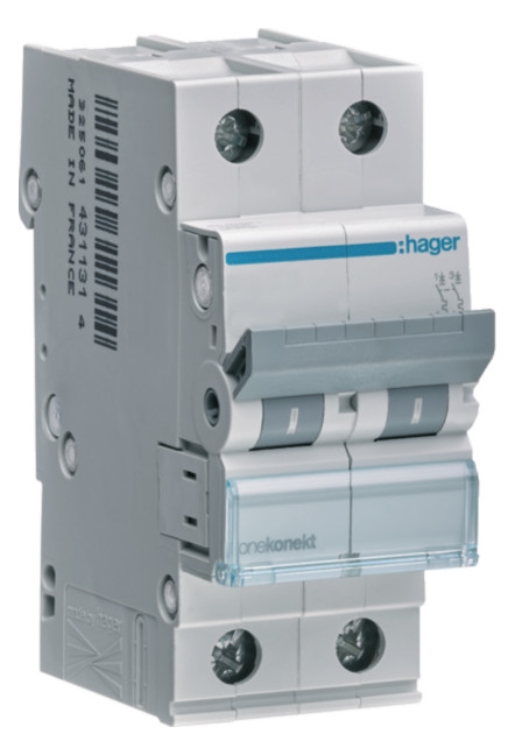 1St. Hager MCN263 LS-Schalter 2 polig 6kA C-63A 2M