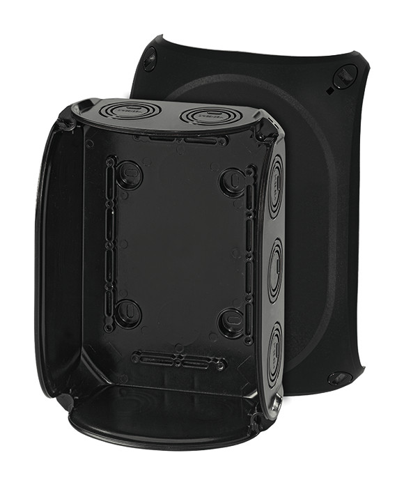 2St. Hensel KF 1600 B Kabelabzweigkasten bis 16 qmm 3ph., 16 qmm 1ph., ohne Klemme, schwarz 62000064 KF1600B