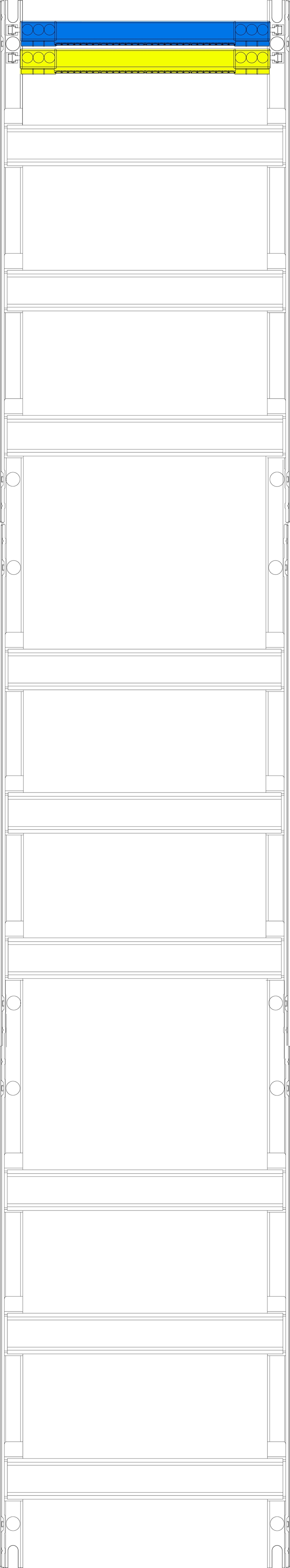 1St. F-Tronic V19 Verteilerfeld V19, 1-feldrig, H=1350mm, 9-reihig 7143625