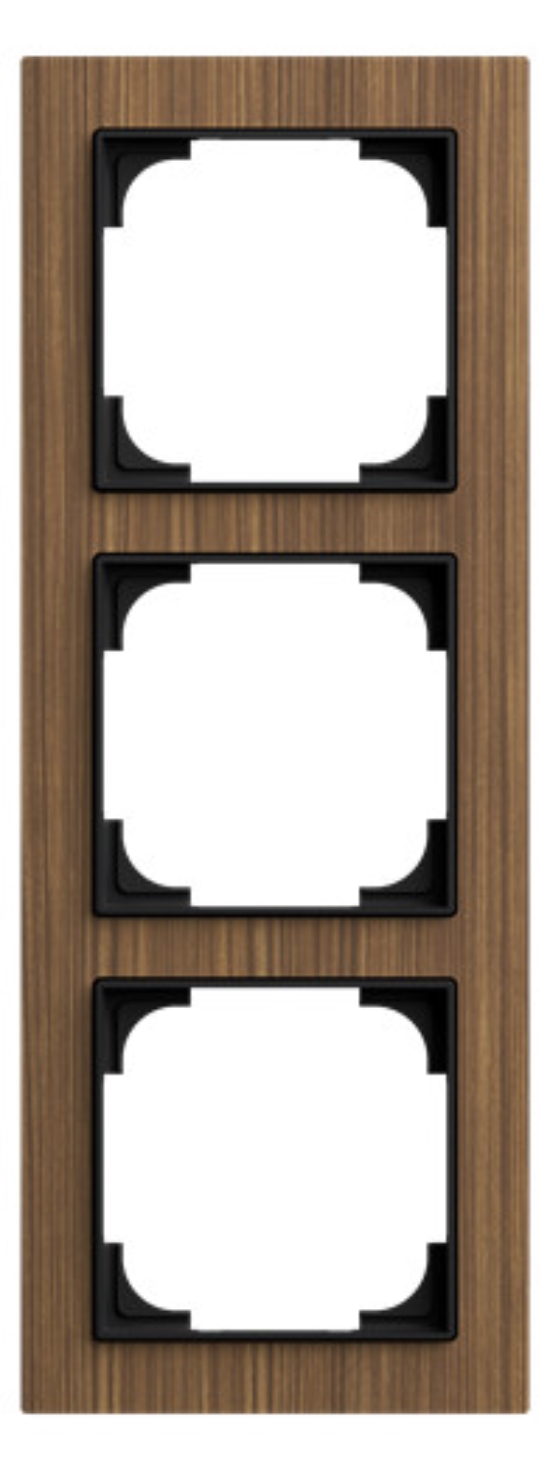 1St. Busch-Jaeger 1723-4086 Rahmen 3-fach Holz Walnuss