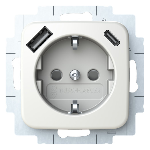 1St. BUSCH-JAEGER 20 EUCB2USBAC-214 USB-A+C Steckdose
