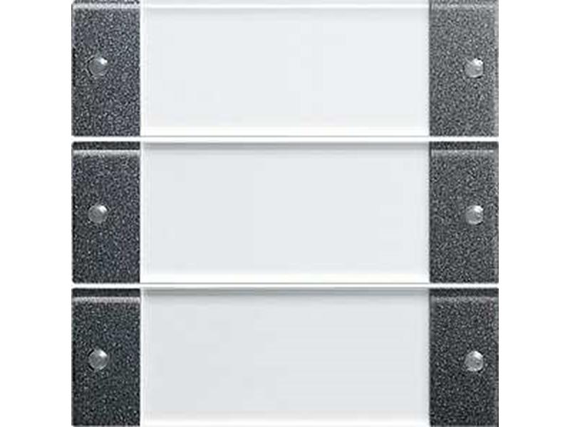 1St. Gira 213328 Wippenset 3fach mit Beschriftungsfeld System 55 Klar/Anthrazit