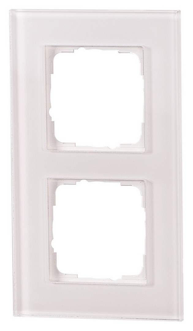 1St. Halmburger 3531 GB-552 (ws) Design Glasrahmen 2-fach Weiss Einsätze 55x55 mm Echtglas