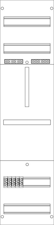 1St. F-Tronic ZHB Zählerfeld 1-feldrig, H=1050mm, 1-3.HZ, 2 Hutsch. im UA, ZHB 7120124