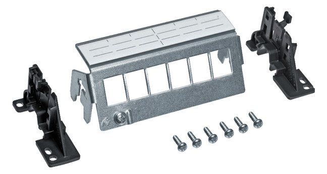1St. Hager FZ06MK Patch-Panel, universal, Keystone, 6fach, leer