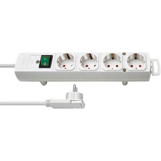 1St. Brennenstuhl 1153120100 Comfort-Line Plus Steckdosenleiste mit Flachstecker 4-fach Weiss 2m H05VV-F 3G1.5