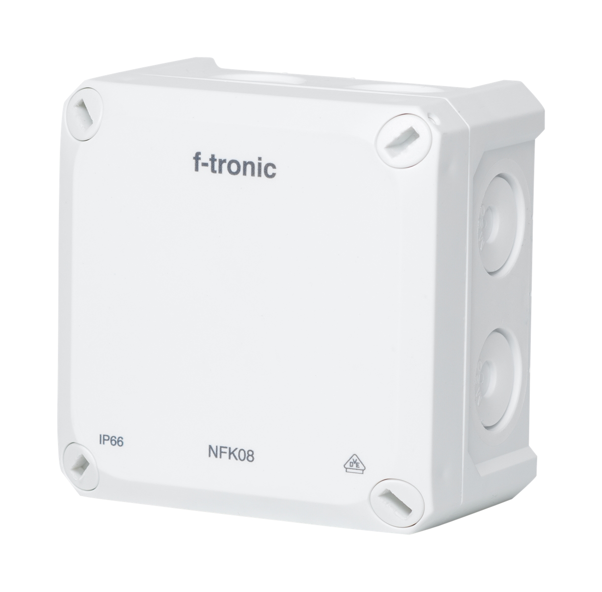 1St. F-Tronic NFK08ws FR-Abzweigkasten 85x85x54mm, Durchstoßmembran IP66, PS, weiß, NFK08ws 7340198