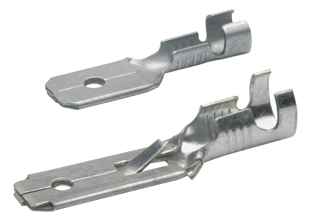 100St. Klauke 2220 Flachstecker nicht-isoliert, DIN 46343, 6,3x0,8 mm, 0,5-1 mm², CuZn verzinnt