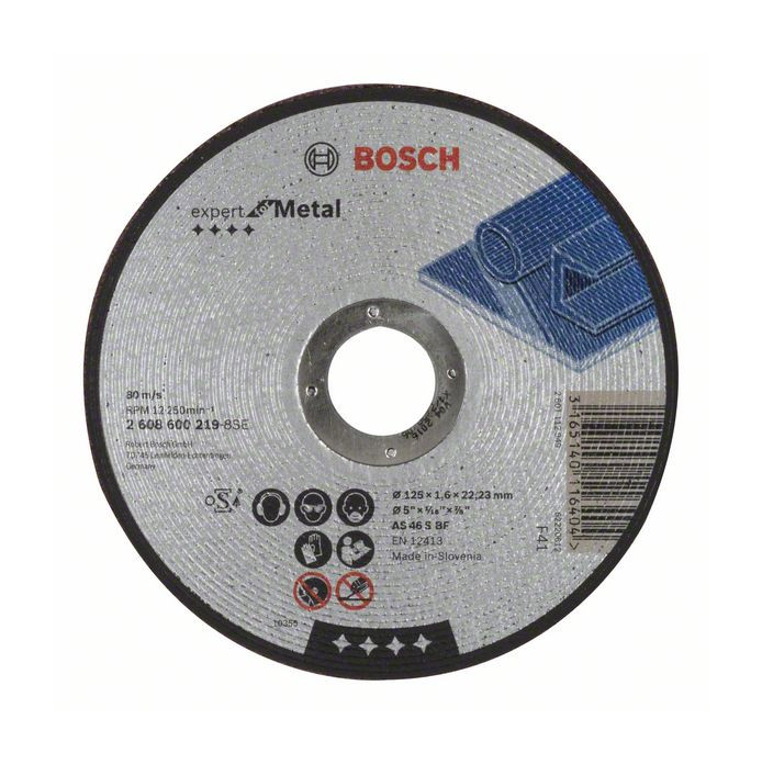 1St. Bosch 2608600219 Trennscheibe gerade Expert for Metal AS 46 S BF, 125 mm, 1,6 mm Trennscheibe gerade Expert for Metal