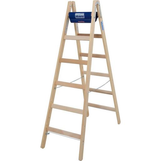 1St. Krause 170088W STABILO Sprossen-DoppelLeiter (Holz) mit